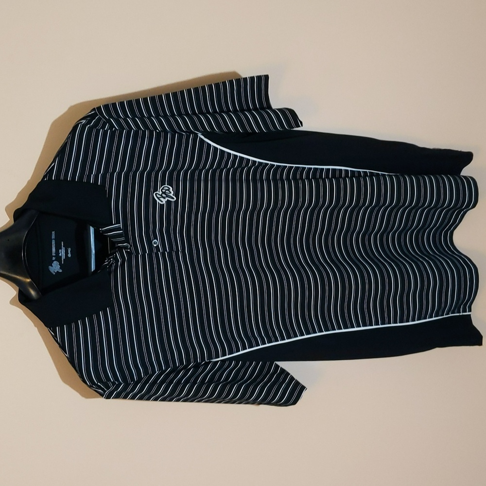 Boo| Black and White Striped Polo